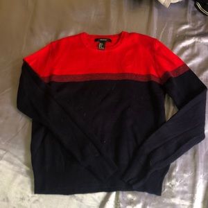 Forever 21 Red & Navy color block sweater